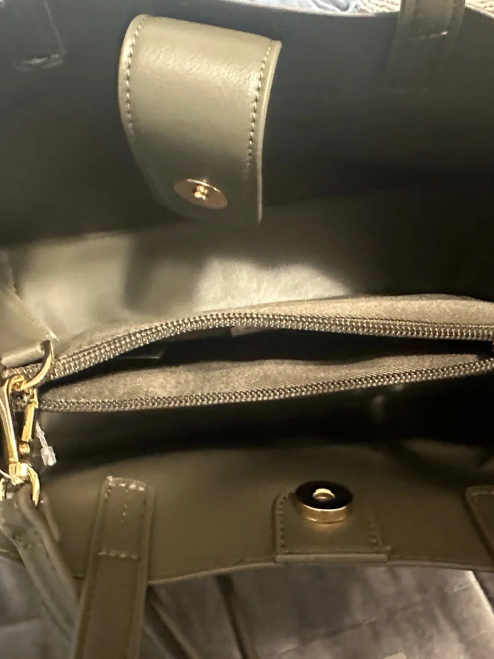 a new day Olive Green Satchel with Gold-Tone Clasp